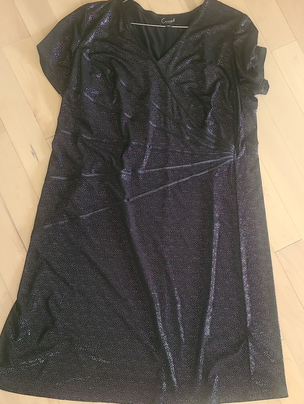 Connected Apparel Black with Silver Shimmer Dress